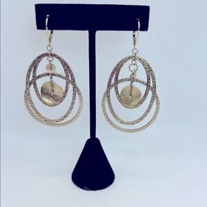 Concentric Circle Earrings with Textured Design